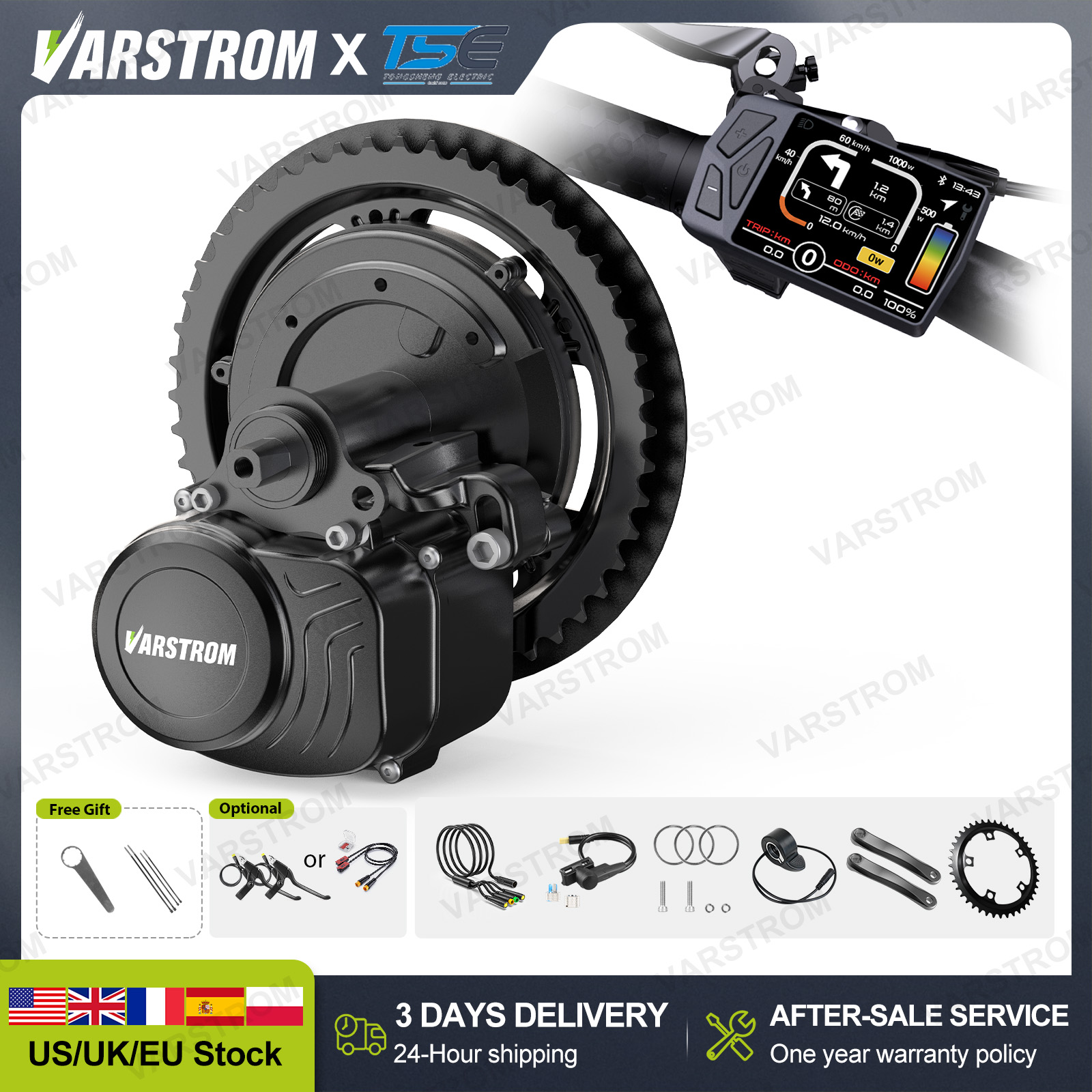 [US Stock] Tongsheng 48V 500W  - Side Hung Mid Drive Motor Kit recensie en prijs