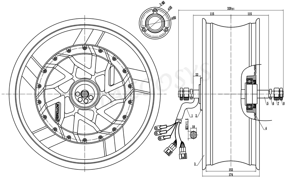 QSMotor 17X6.0inch 70H 12000W  - 12000W Electric Motorcycle Hub Motor recensie en prijs